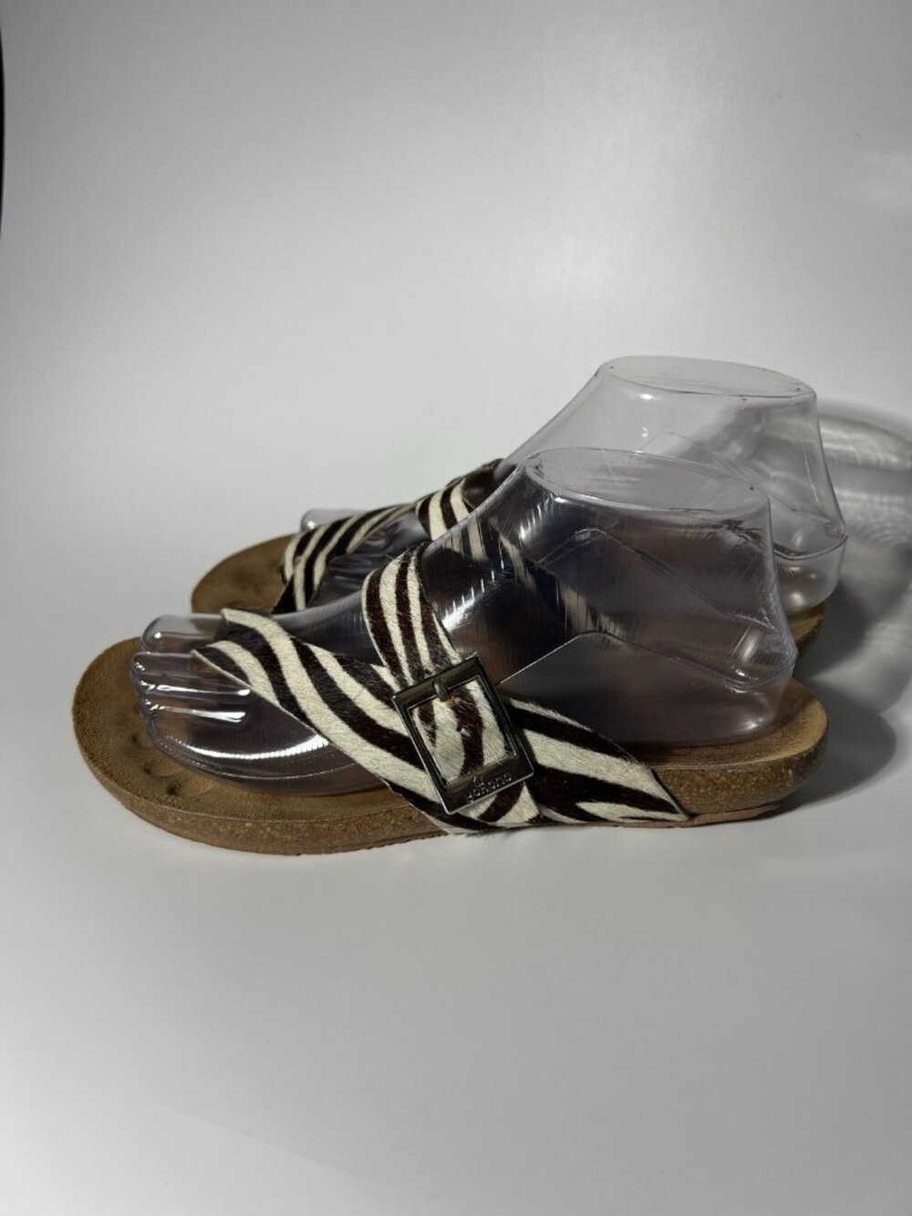 Yokono Ibiza Zebra Calf Hair Sandals Women’s Size 7.5 - Picture 4 of 9